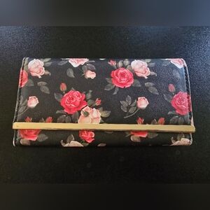 Floral Black and Pink Clutch